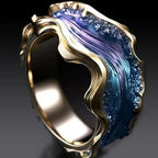 Fashion Wave Oil Drop Diamond Inlaid Women's High-end Ring