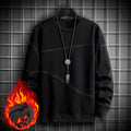 Men's Long-sleeved Fleece Pullover With Bottom