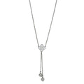 3W427 - Rhodium Brass Necklace with AAA Grade CZ  in Clear-0