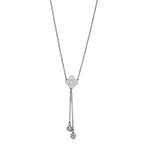 3W427 - Rhodium Brass Necklace with AAA Grade CZ  in Clear-0