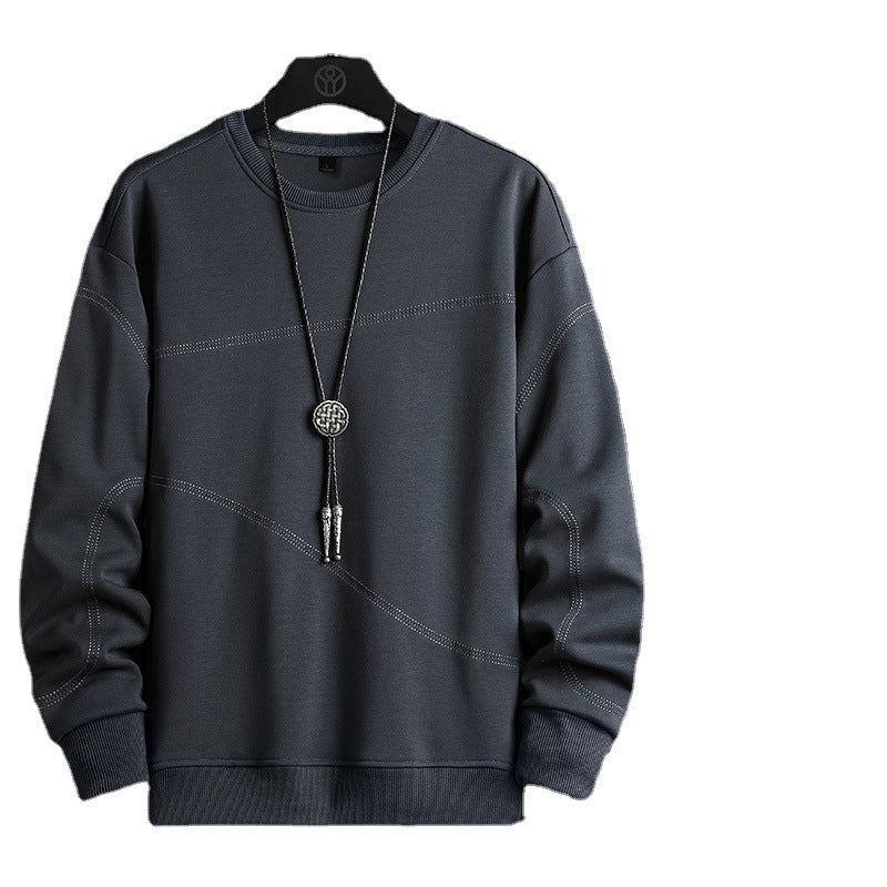 Men's Long-sleeved Fleece Pullover With Bottom