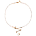 Fashion Personality Deep V Clavicle Pearl Pendant Suit