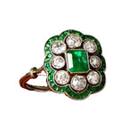 Emerald Electroplated Real Gold Inlaid Zirconium Ring