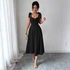 Lace-up Waist-cinching Maxi Dress