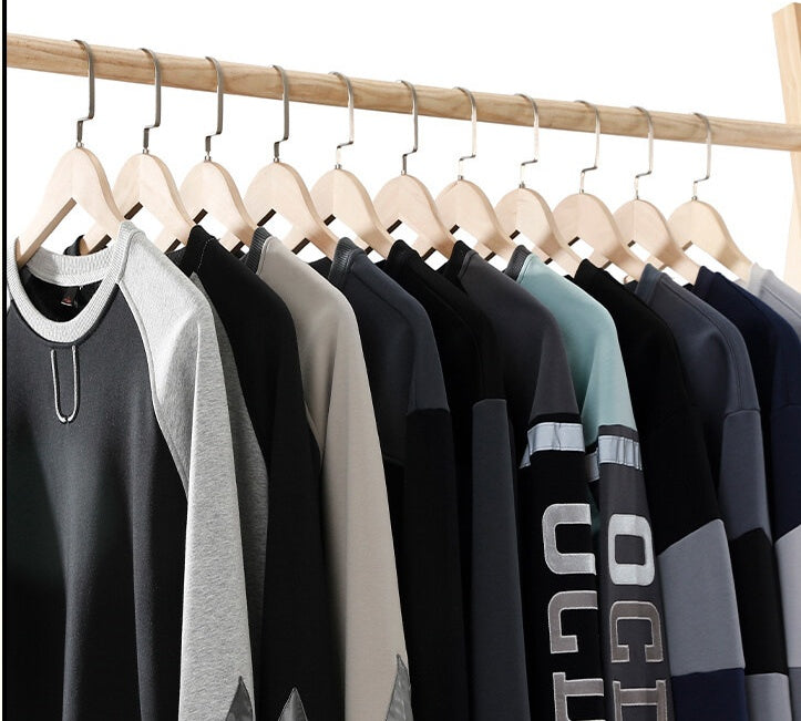 Men's Long-sleeved Fleece Pullover With Bottom