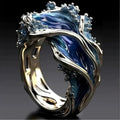 Fashion Wave Oil Drop Diamond Inlaid Women's High-end Ring