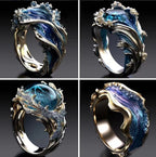 Fashion Wave Oil Drop Diamond Inlaid Women's High-end Ring