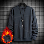 Men's Long-sleeved Fleece Pullover With Bottom