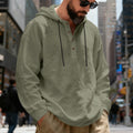Loose-fit Breathable Long-sleeve Linen Hoodie For Men
