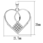 TS062 - Rhodium 925 Sterling Silver Necklace with AAA Grade CZ  in Clear-1